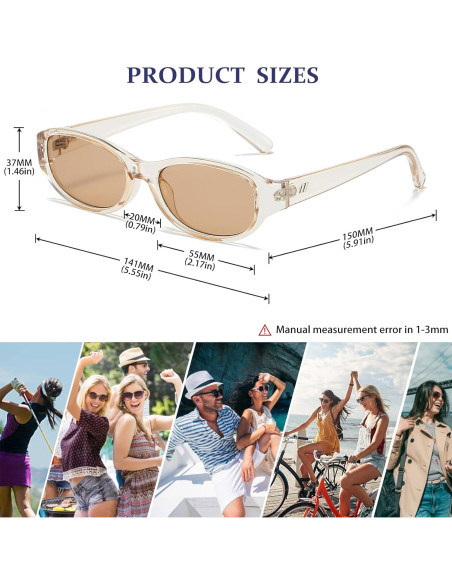 Gafas de Sol Ovaladas BRMHDY Retro para Mujeres UV400
