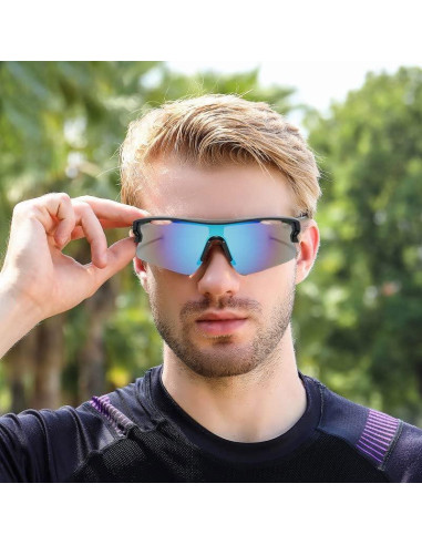Gafas de sol deportivas WoodCloris UV400 para hombres y mujeres