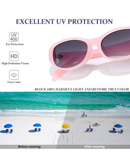 Gafas de sol ovaladas BRMHDY para mujeres, UV400, estilo 90s