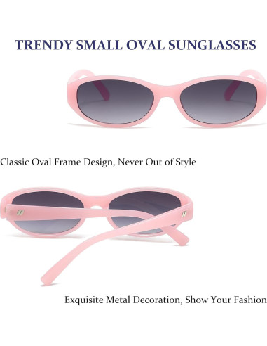 Gafas de sol ovaladas BRMHDY para mujeres, UV400, estilo 90s