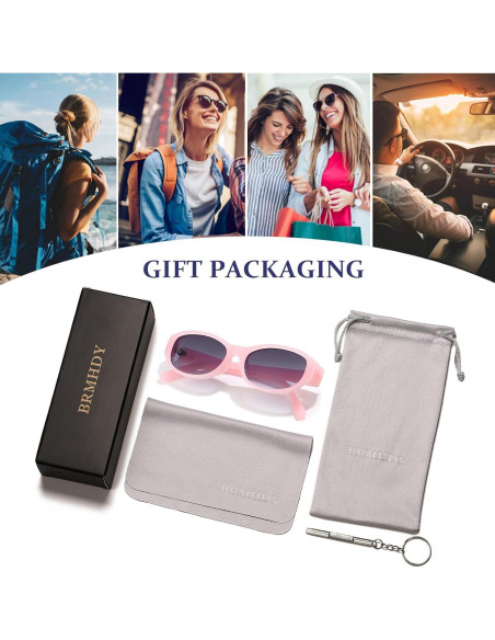 Gafas de sol ovaladas BRMHDY para mujeres, UV400, estilo 90s