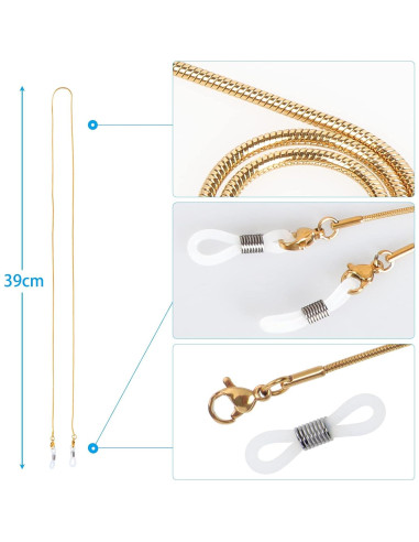 Cadena para Gafas OCR Dorada 78,74 cm con Hebilla Metal