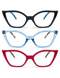 Gafas de Lectura Cat Eye DXYXYO Anti Luz Azul Paquete 3
