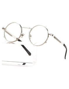 Gafas de sol redondas AIEYEZO metálicas UV 100% plata