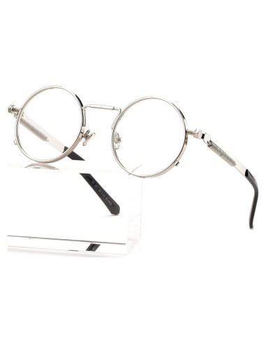 Gafas de sol redondas AIEYEZO metálicas UV 100% plata