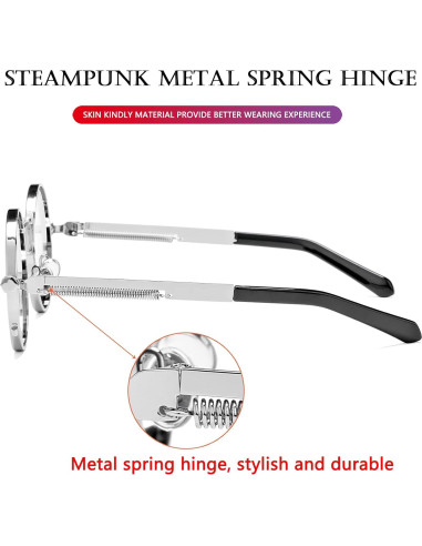 Gafas de sol redondas AIEYEZO metálicas UV 100% plata