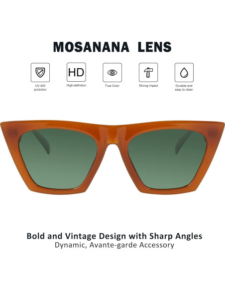 Gafas de sol Mosanana cuadradas UV400 para mujeres Gafas de sol Mosanana cuadradas UV400 para mujeres