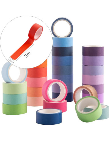 Juego de 60 Rollos de Cinta Washi Emmoolife 15mm x 3m Multicolor