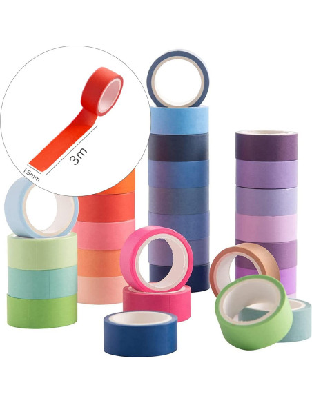 Juego de 60 Rollos de Cinta Washi Emmoolife 15mm x 3m Multicolor