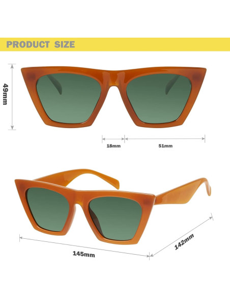 Gafas de sol Mosanana cuadradas UV400 para mujeres Gafas de sol Mosanana cuadradas UV400 para mujeres