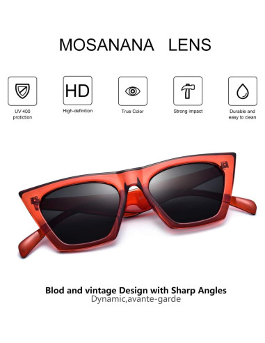Gafas de Sol Mosanana Cuadradas UV400 para Mujeres