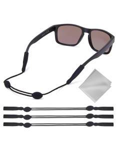 Correa para Gafas Buyisgle 3Pcs Ajustable Negro 35.56 cm