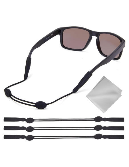 Correa para Gafas Buyisgle 3Pcs Ajustable Negro 35.56 cm
