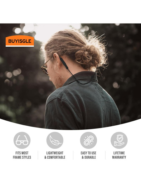Correa para Gafas Buyisgle 3Pcs Ajustable Negro 35.56 cm
