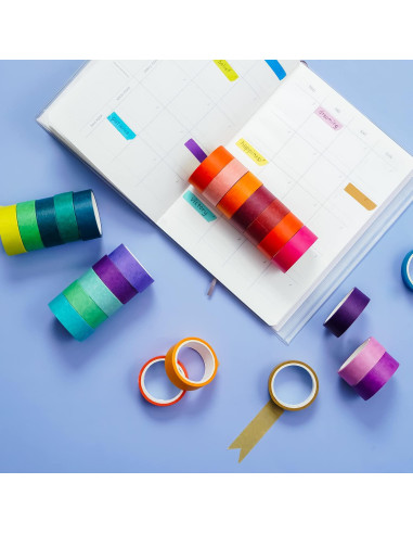 Juego de 60 Rollos de Cinta Washi Emmoolife 15mm x 3m Multicolor