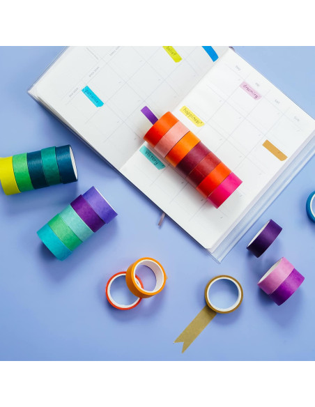 Juego de 60 Rollos de Cinta Washi Emmoolife 15mm x 3m Multicolor