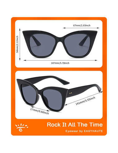 Gafas de Sol Cat Eye EASYHAUTE Retro UV400 para Mujeres