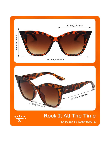 Gafas de Sol Cat Eye EASYHAUTE Retro UV400 para Mujeres