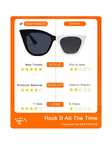 Gafas de Sol Cat Eye EASYHAUTE Retro UV400 para Mujeres