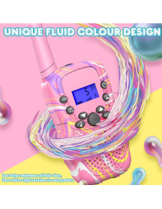 Walkie Talkies Selieve para Niñas 3-8 Años 22 Canales LCD 2