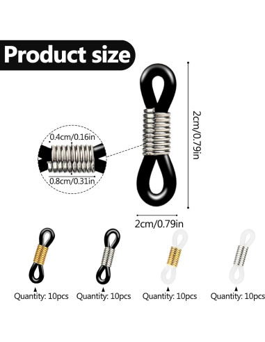 Giantree 40 Conectores de Cadena para Gafas Ajustables
