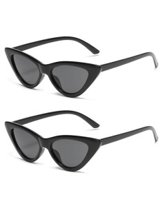 Gafas de Sol Cat Eye Mujeres Vintage Plástico 2 Pcs Negro