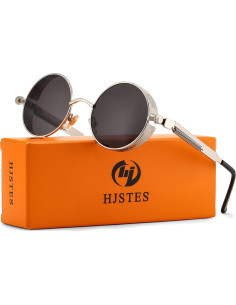 Gafas de sol redondas steampunk HJSUN10 con lentes UV400 2