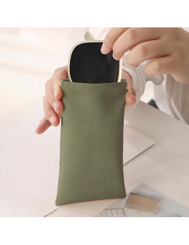 Estuches de Gafas de Cuero PU - 3 Piezas - Impermeables