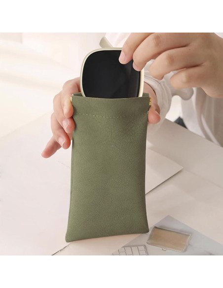 Estuches de Gafas de Cuero PU - 3 Piezas - Impermeables