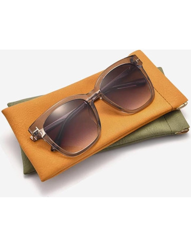 Estuches de Gafas de Cuero PU - 3 Piezas - Impermeables