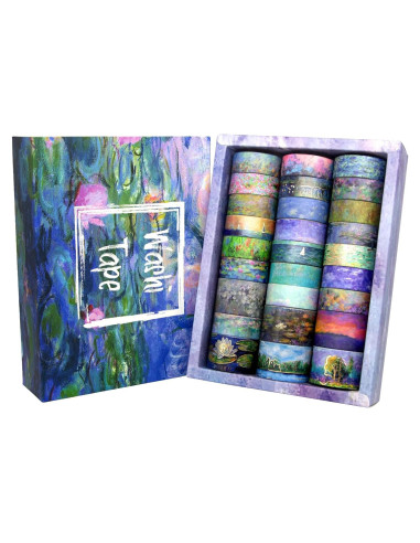 27 Rollos de Cinta Washi Vintage Monet - Decorativas 25mm y 15mm