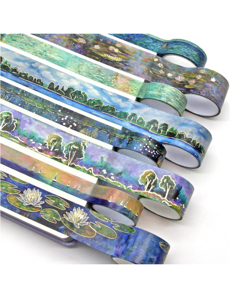 27 Rollos de Cinta Washi Vintage Monet - Decorativas 25mm y 15mm 27 Rollos de Cinta Washi Vintage Monet - Decorativas 25mm y 15mm