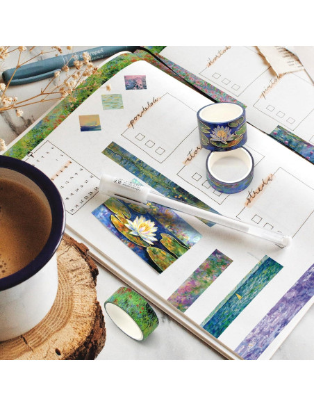 27 Rollos de Cinta Washi Vintage Monet - Decorativas 25mm y 15mm 27 Rollos de Cinta Washi Vintage Monet - Decorativas 25mm y 15mm