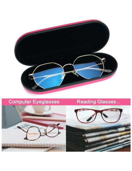 Estuche de Gafas Vemiss Rosa Ligero y Protector 16.18x6.03cm