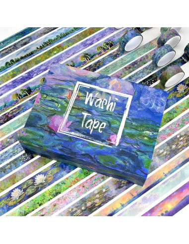 27 Rollos de Cinta Washi Vintage Monet - Decorativas 25mm y 15mm