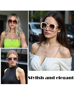 Gafas de sol cuadradas UV400 para hombres y mujeres - Verde M2 2