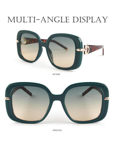 Gafas de sol cuadradas UV400 para hombres y mujeres - Verde M2