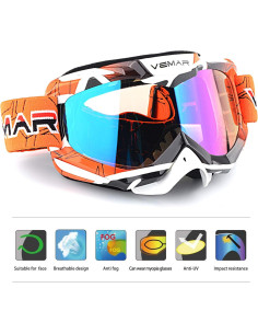 Gafas de Motocross Ubelly Naranjas Antivaho y Ajustables 2