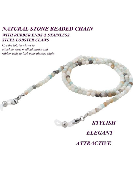 Cadena de Gafas KAI Top de Piedra Natural para Mujeres