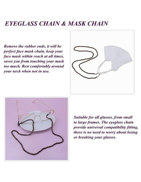 Cadena de Gafas KAI Top Ojo de Tigre Moda 73 cm