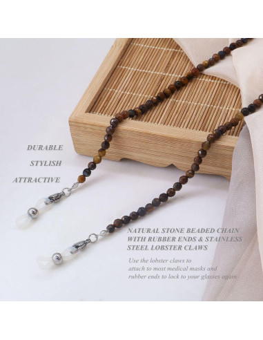 Cadena de Gafas KAI Top Ojo de Tigre Moda 73 cm