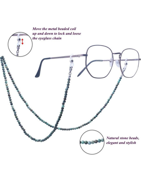 Cadena de Gafas KAI Top Turquesa Africana Moda Ajustable
