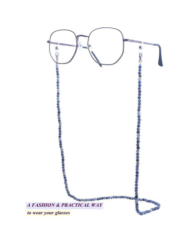 Cadena de Gafas KAI Top Cuentas de Piedra Natural Azul