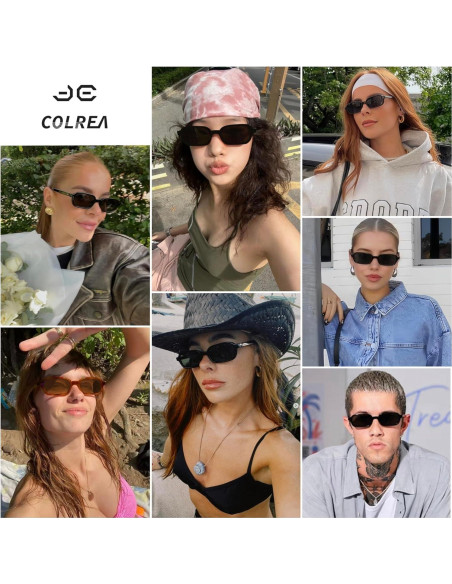 Gafas de sol rectangulares Colrea UV400 para mujeres Gafas de sol rectangulares Colrea UV400 para mujeres