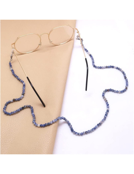 Cadena de Gafas KAI Top Cuentas de Piedra Natural Azul