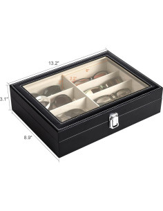 Organizador de Gafas CO-Z 8 Compartimentos Negro 2