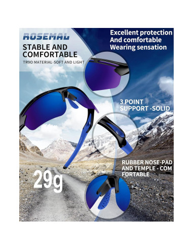 Gafas de sol deportivas Rosemal 7253 polarizadas UV400