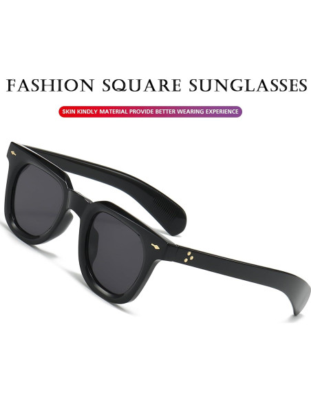 Gafas de sol cuadradas PORADAY unisex con lentes UV400