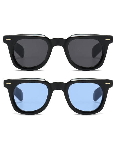 Gafas de sol cuadradas PORADAY unisex con lentes UV400