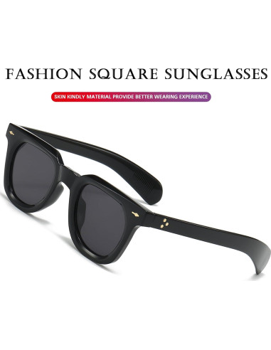 Gafas de sol cuadradas PORADAY unisex con lentes UV400